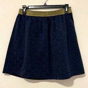 Francesca’s Collections Skirt -Dina Be - Navy Blue w/ Gold Band